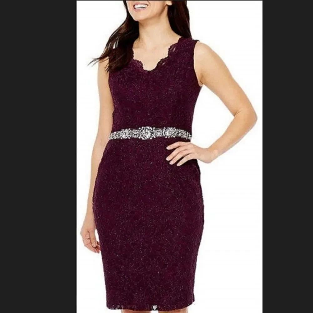 BRAND NEW JACKIE JONE NEW YORK DARK BURGUNDY DRESS
